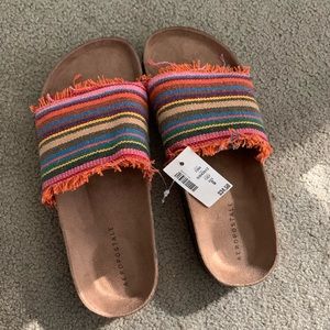 Aeropostale serape cork slide sandals